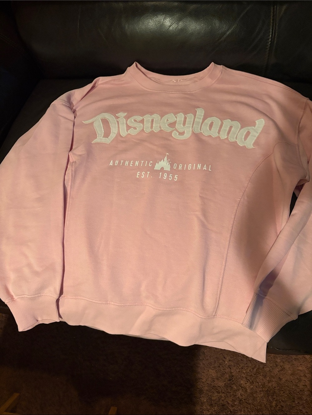 Disney Light Pink Crewneck Sweatshirt with White Disneyland Logo